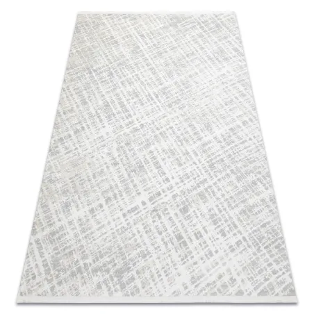 Moderner Teppich in creme und grau, sehr weich, stilvolles Karomuster