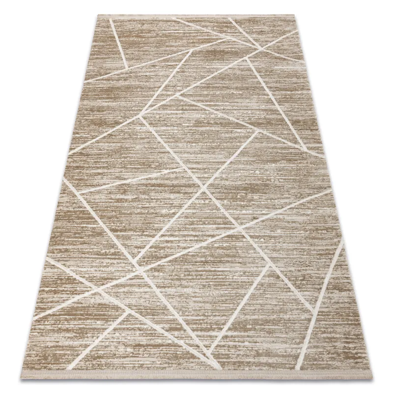 Moderner geometrischer Teppich DUKE 51557 in Beige, sehr weich und stilvoll