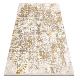 Moderner Teppich DUKE beige / gold - Vintage, strukturiert, sehr weich, Fransen