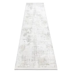 Moderner Teppich, Läufer DUKE creme - Vintage, strukturiert, sehr weich, Fransen