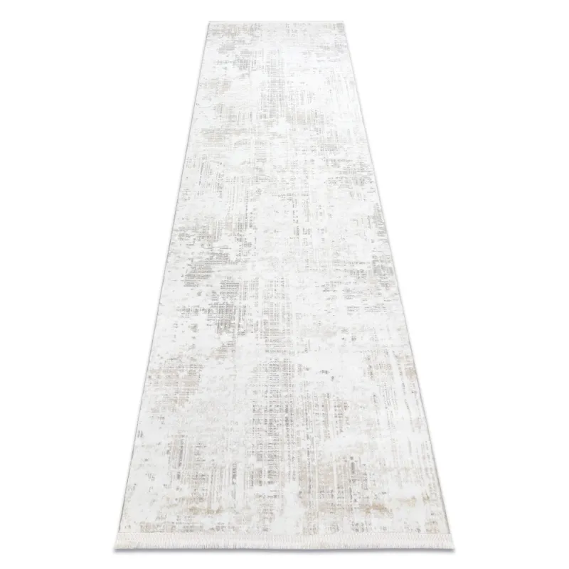 Moderner Teppich DUKE 51374 creme, sehr weich und strukturiert, mit Fransen