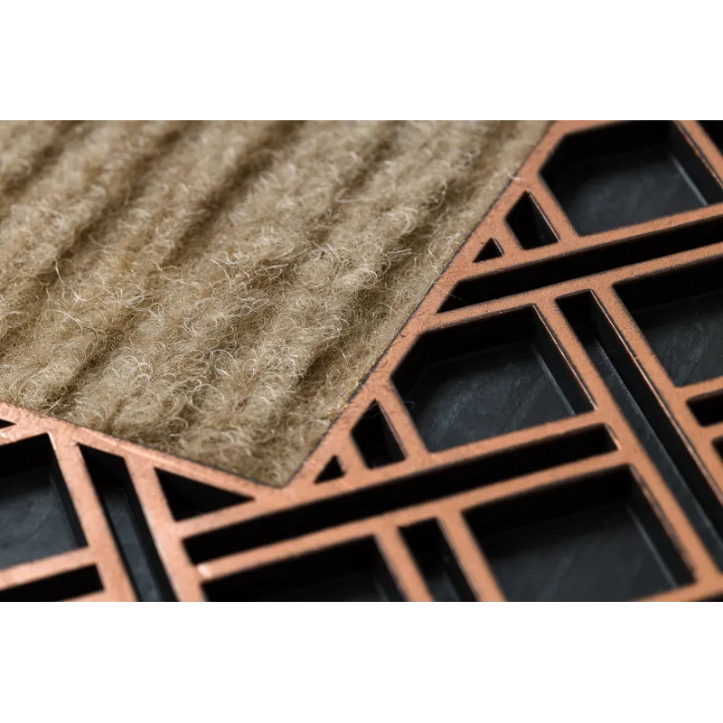 Wycieraczka BH 107 Kratka, antypoślizgowa, zewnętrzna, wewnętrzna, na gumie - brązowy