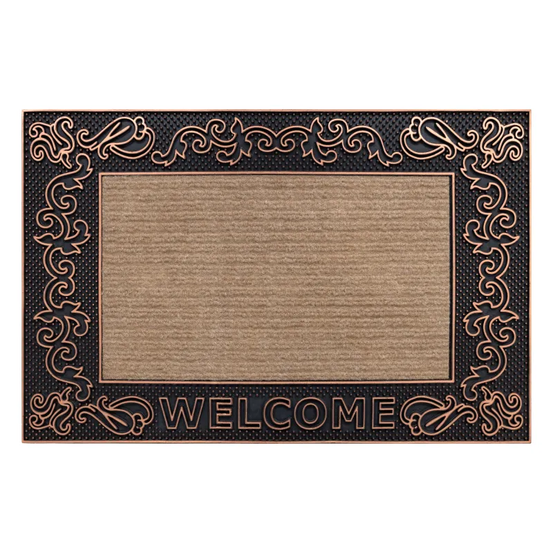 Wycieraczka BH 219W Welcome, antypoślizgowa, zewnętrzna, wewnętrzna, na gumie - brązowy
