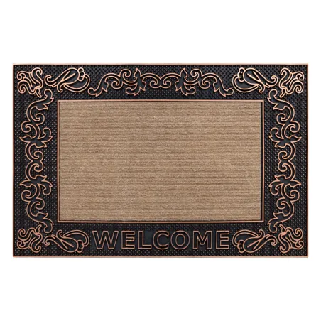 Wycieraczka BH 219W Welcome, antypoślizgowa, zewnętrzna, wewnętrzna, na gumie - brązowy