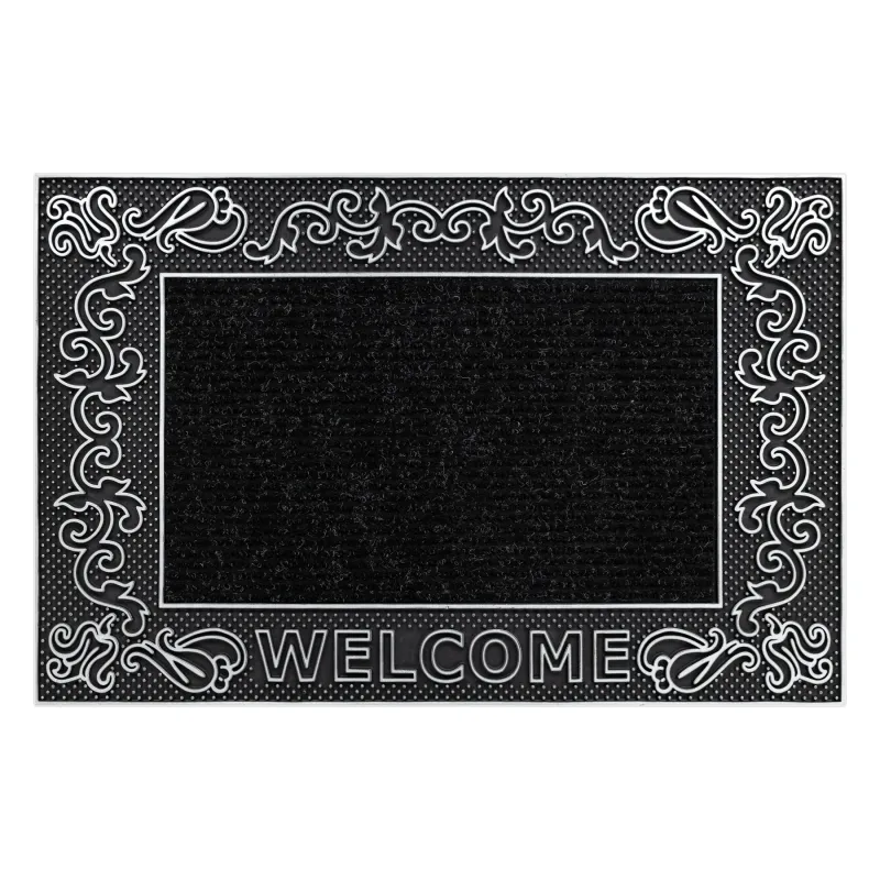 Wycieraczka BH 219W Welcome, antypoślizgowa, zewnętrzna, wewnętrzna, na gumie - srebrny