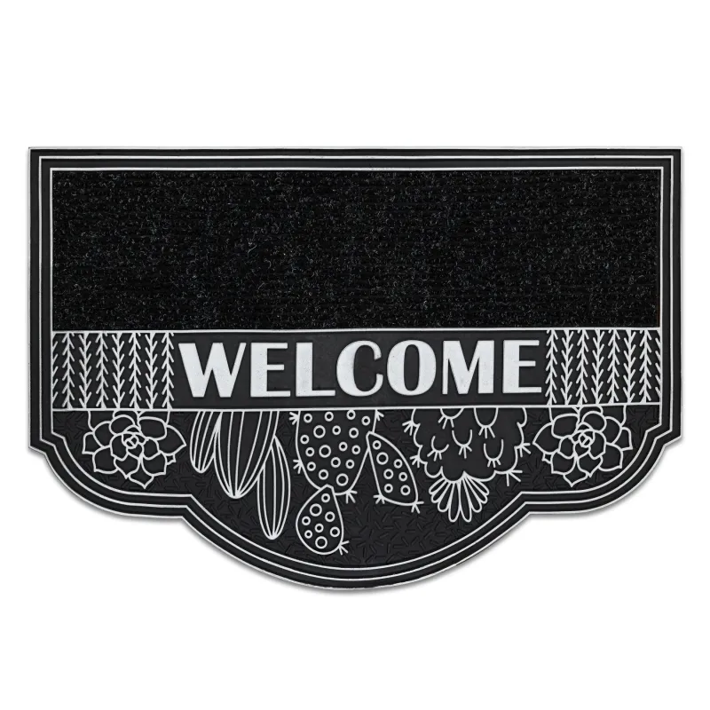 Wycieraczka BH 239 Welcome, antypoślizgowa, zewnętrzna, wewnętrzna, na gumie - srebrny