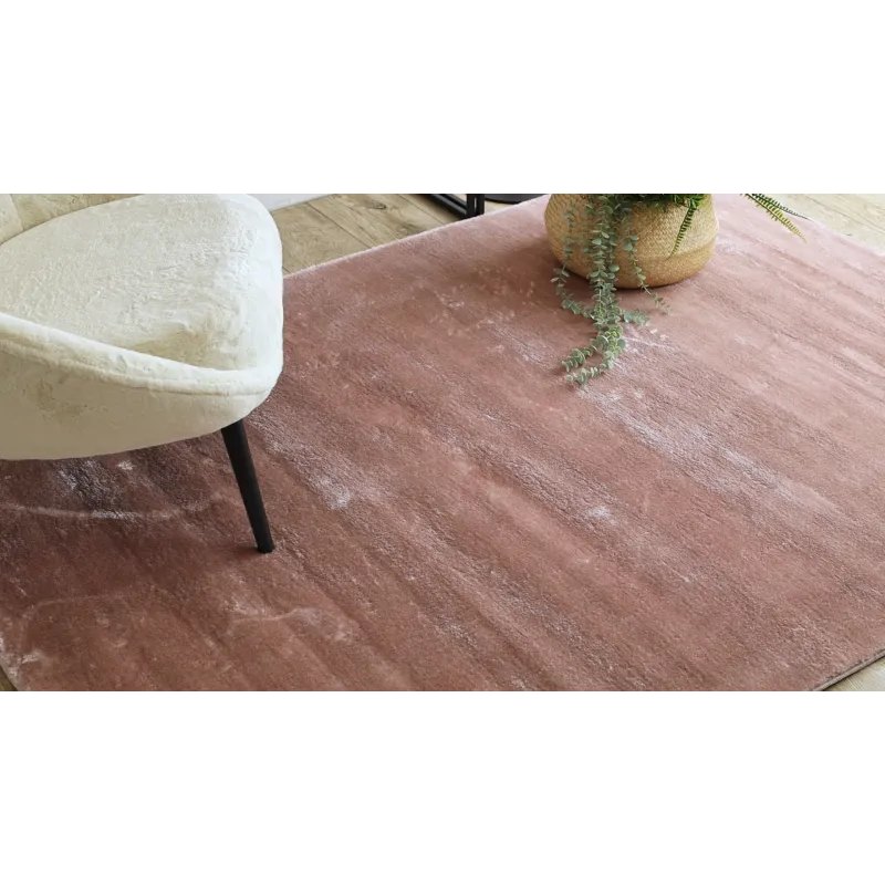 Teppich VISCO rosa 8 plüschig, KANINCHENFELLIMITAT