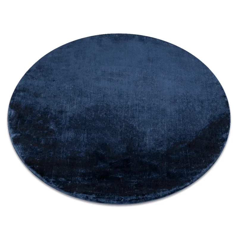 Teppich VISCO Kreis marineblau 10 flauschig, KANINCHENFELL-IMITATION