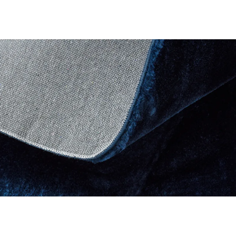 Teppich VISCO Kreis marineblau 10 flauschig, KANINCHENFELL-IMITATION