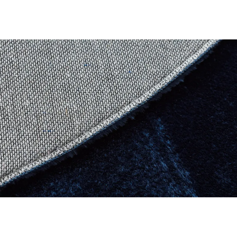 Teppich VISCO Kreis marineblau 10 flauschig, KANINCHENFELL-IMITATION