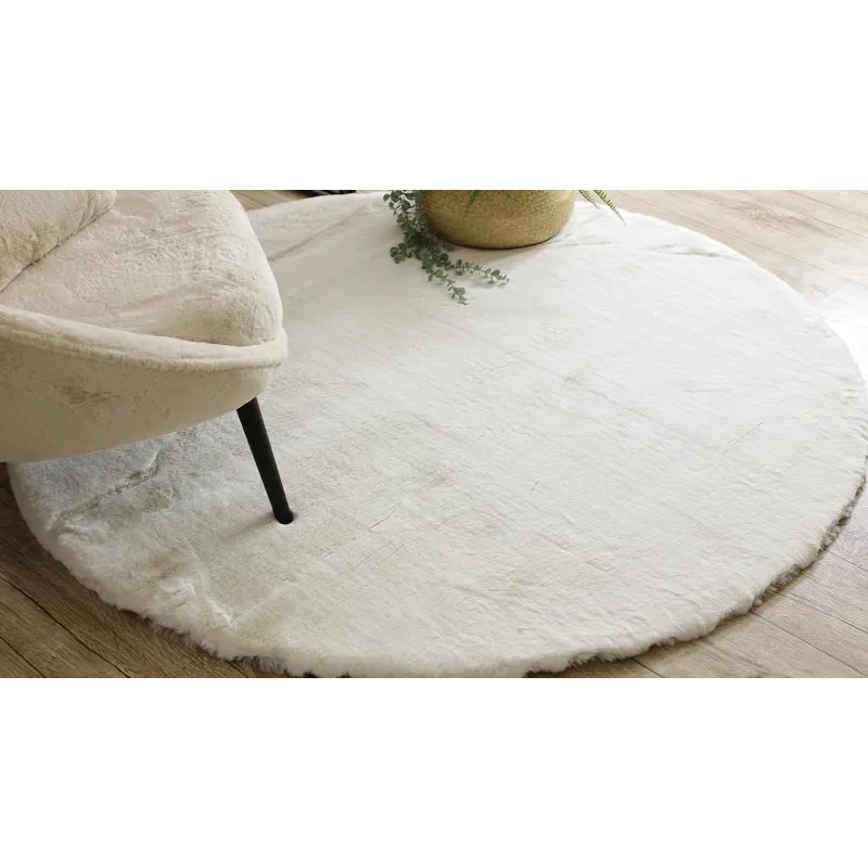 Moderner Shaggy Teppich TEDDY NEW wool 45 in Creme, weich und dick
