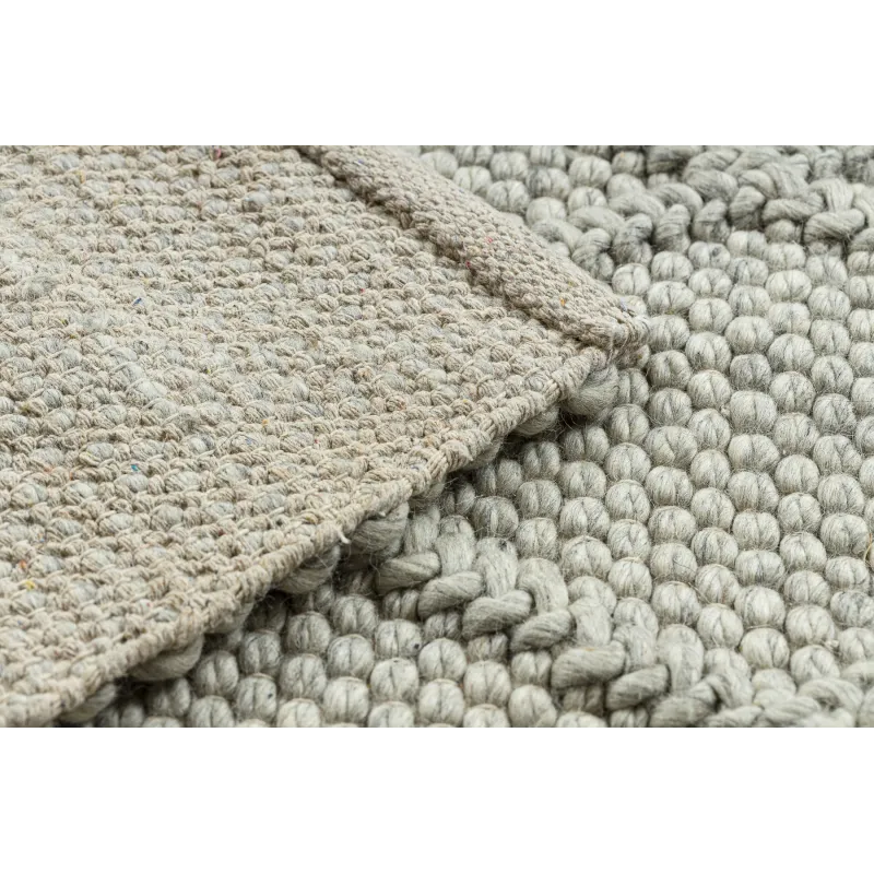 Wollteppich TAHAR 99001C beige - HANDGEWEBT Schlingenflor, Rauten, Boho