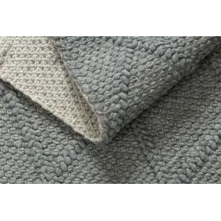 Wollerteppich TAHAR 99001G grau - HANDGEWEBT Schlingenflor, Rauten, Boho