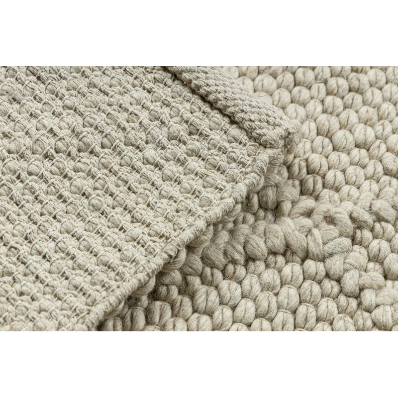 Wollerteppich TAHAR 99001B creme - HANDGEWEBT Schlingenflor, Rauten, Boho