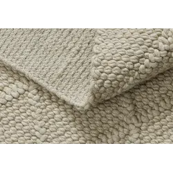 Wollerteppich TAHAR 99001B creme - HANDGEWEBT Schlingenflor, Rauten, Boho