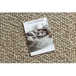 Wollenteppich TAHAR 99005C beige - HANDGEWEBT Schlingenflor, einfarbig