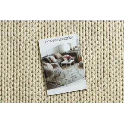 Wollenteppich TAHAR 99004B creme - HANDGEWEBT Schlingenflor, einfarbig