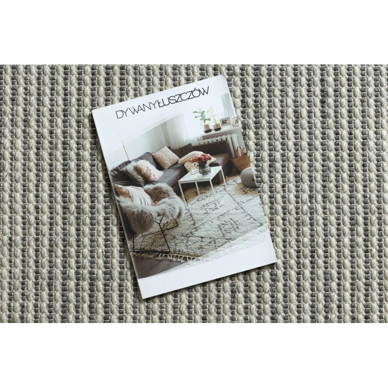 Wollenteppich TAHAR 99003F creme / grau - HANDGEWEBT Linien, Fransen