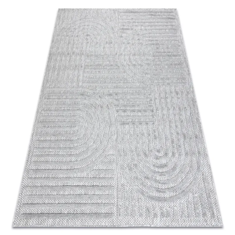 Sisal Teppich SANTO in geometrischem Grau, perfekt für stilvolle Räume