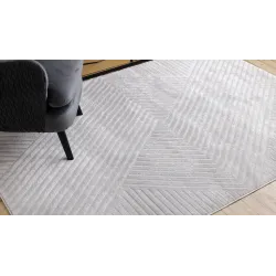 Teppich BALANCE 1503 grau - Geometrisch, strukturell, Glamour