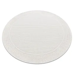 Teppich TIMO 5979 Kreis SISAL draussen Rahmen weiß - ZWEITKLASSIGES PRODUKT