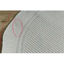Weißer Sisal Teppich TIMO 5979 mit Rahmen, ideal für Gartenmöbel