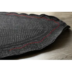 Schwarzer Sisal Teppich TIMO 5979 für stilvolle Außenbereiche