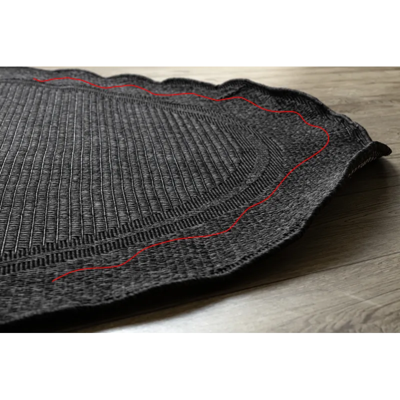 Schwarzer Sisal Teppich TIMO 5979 für stilvolle Außenbereiche