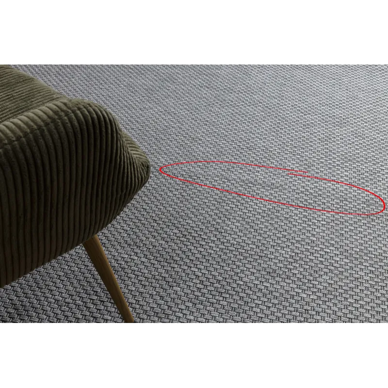 Helle graue runde Sisal Teppich TIMO 6272 für Garten und Terrasse