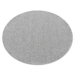 Teppich TIMO 5979 Kreis SISAL draussen Rahmen hellgrau - ZWEITKLASSIGES PRODUKT