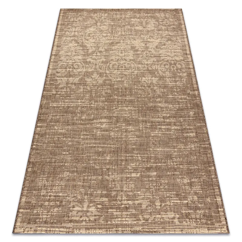 Sisal Teppich FLOORLUX 20211 in Kaffee und Natur, ideal für Wohnräume