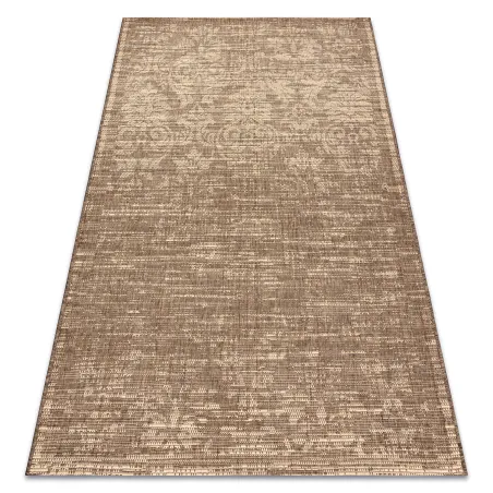 Sisal Teppich FLOORLUX 20211 in Kaffee und Natur, ideal für Wohnräume