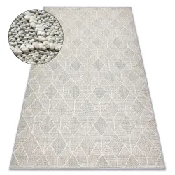 Teppich JERSEY grau - Geometrisch, Struktur, Schleife BOHO - ZWEITKLASSIGES PRODUKT