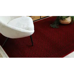 Teppich ORIENT 2958 bordeaux / schwarz Rahmen klassisch orientalisch mit Fransen