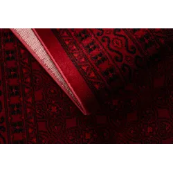 Teppich ORIENT 2958 bordeaux / schwarz Rahmen klassisch orientalisch mit Fransen