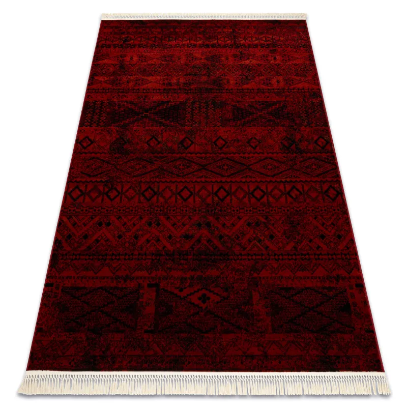 Teppich ORIENT 4722 bordeaux / schwarz Orientalisch mit Fransen