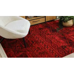 Teppich ORIENT 4722 bordeaux / schwarz Orientalisch mit Fransen