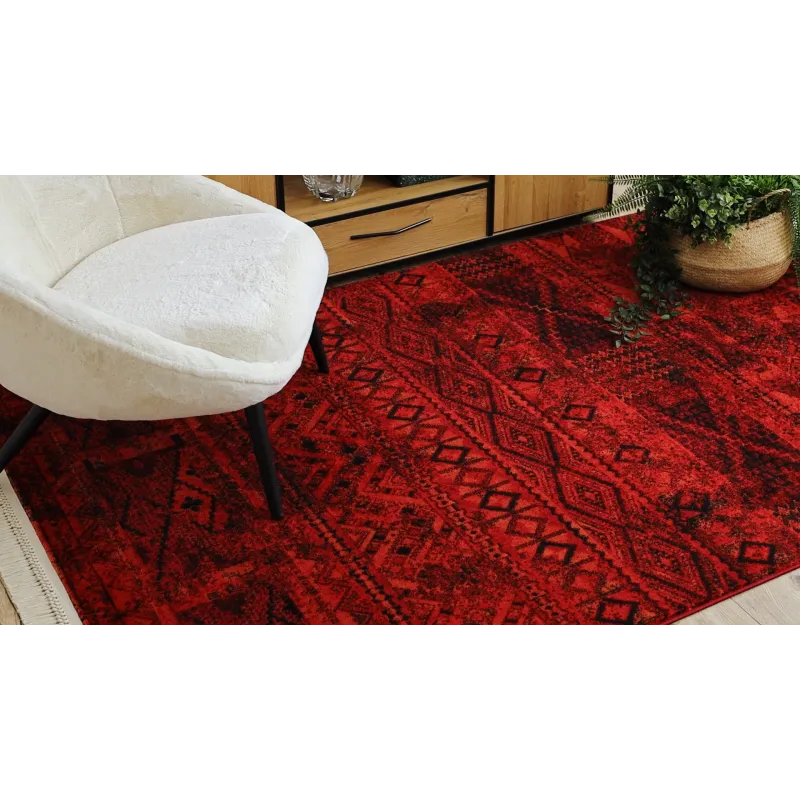 Teppich ORIENT 4722 bordeaux / schwarz Orientalisch mit Fransen