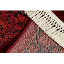 Teppich ORIENT 5125 bordeaux / schwarz Rahmen, klassisch, Ornament, mit Fransen