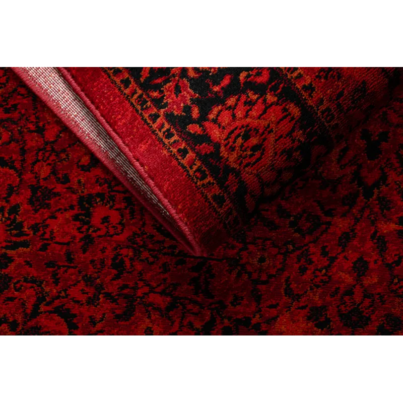 Teppich ORIENT 5125 bordeaux / schwarz Rahmen, klassisch, Ornament, mit Fransen