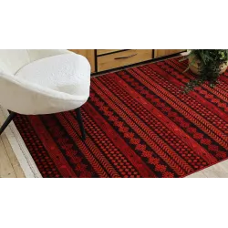 Teppich ORIENT 5132 bordeaux / schwarz Oriental, mit Fransen
