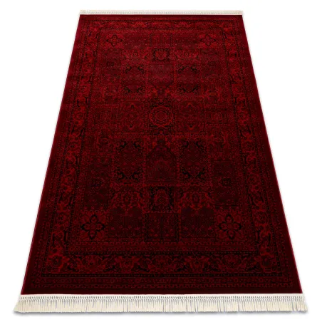Teppich ORIENT 5365 bordeaux / schwarz Rahmen, orientalisch, mit Fransen