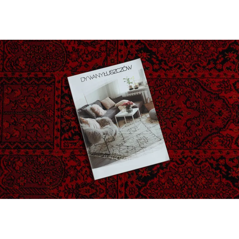 Teppich ORIENT 5365 bordeaux / schwarz Rahmen, orientalisch, mit Fransen