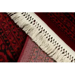 Teppich ORIENT 5365 bordeaux / schwarz Rahmen, orientalisch, mit Fransen