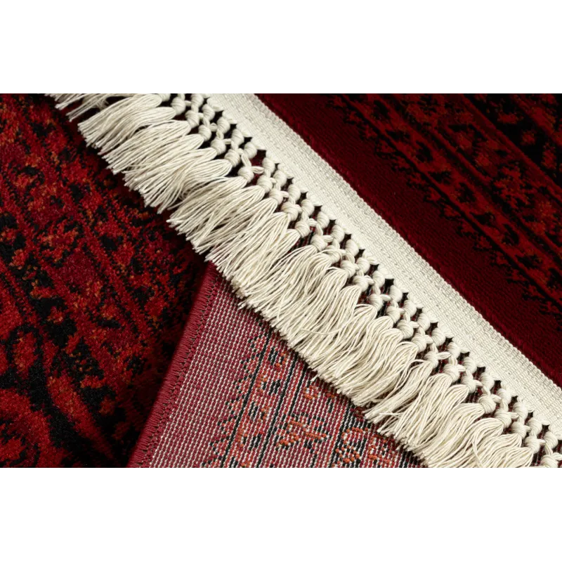 Teppich ORIENT 5365 bordeaux / schwarz Rahmen, orientalisch, mit Fransen