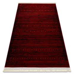 Teppich ORIENT bordeaux / schwarz Orientalisch, Streifen mit Fransen