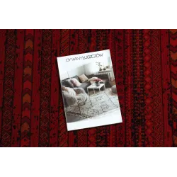 Teppich ORIENT 5820 bordeaux / schwarz Orientalisch, Streifen mit Fransen