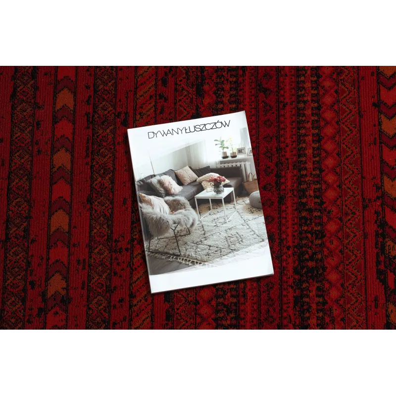 Teppich ORIENT 5820 bordeaux / schwarz Orientalisch, Streifen mit Fransen