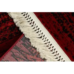 Teppich ORIENT 5820 bordeaux / schwarz Orientalisch, Streifen mit Fransen