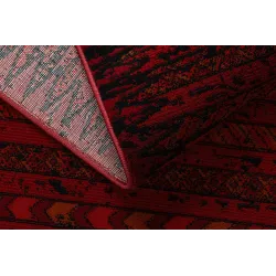 Teppich ORIENT 5820 bordeaux / schwarz Orientalisch, Streifen mit Fransen